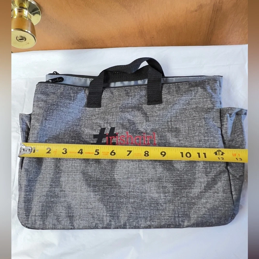 Thirty-One Gray Tote Bag with Black Handles